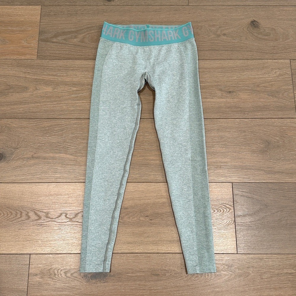 GYMSHARK Green Marl Jade Green Flex Low Rise Active Gym Workout Leggings Size XS